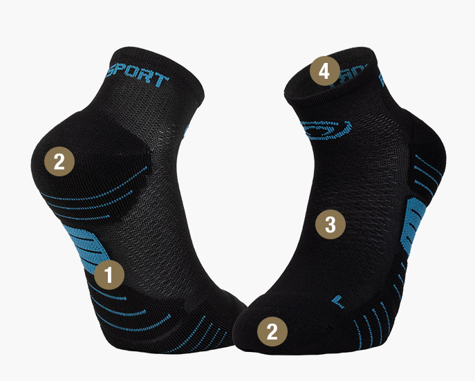 Chaussettes SCR ONE noir/bleu